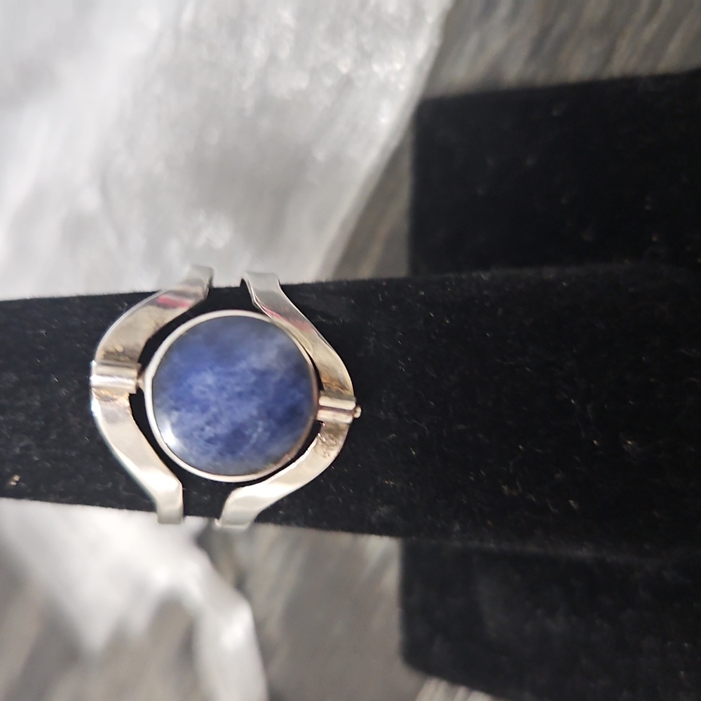 Silver Blue/Green Reversible Ring 7